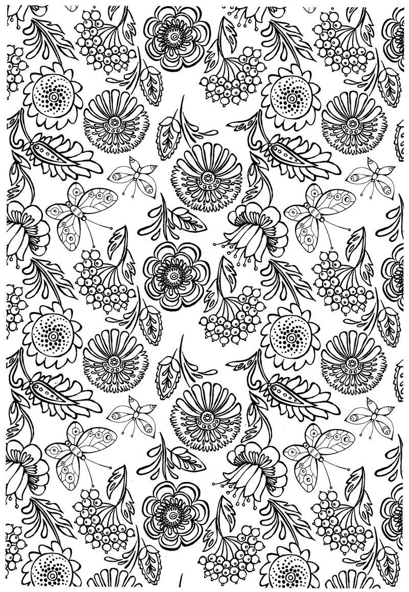 Coloriage Motifs abstraits et enchevêtrés pour détente - Adulte à imprimer