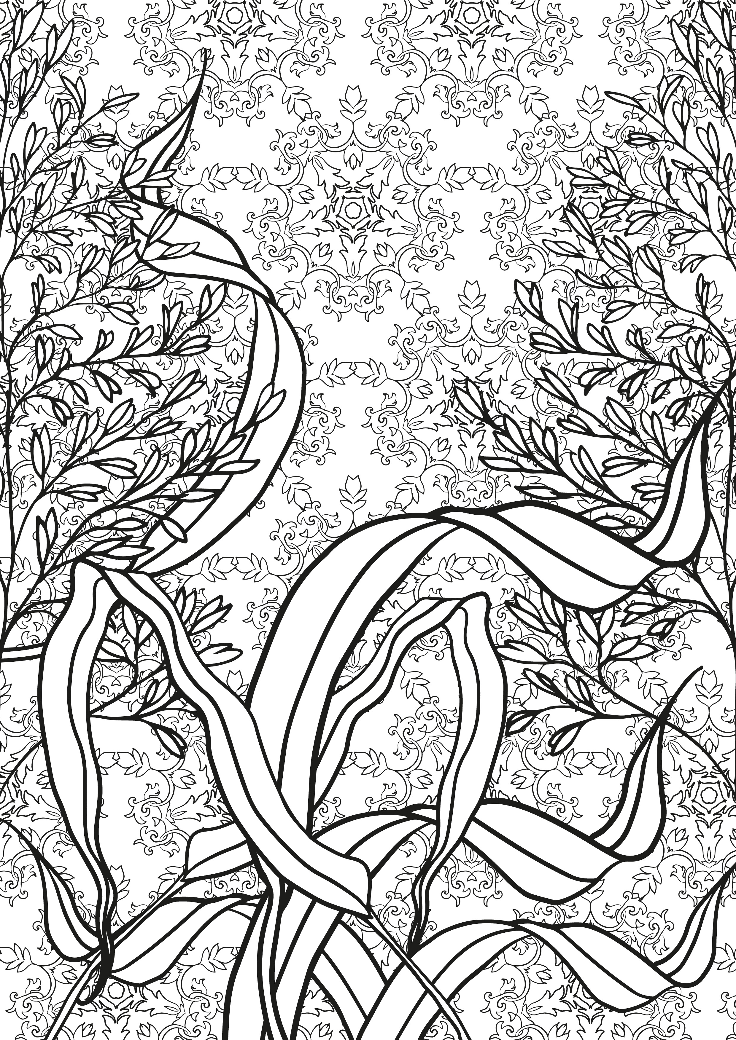 Coloriage Spirales et formes calmes pour détente - Adulte à imprimer