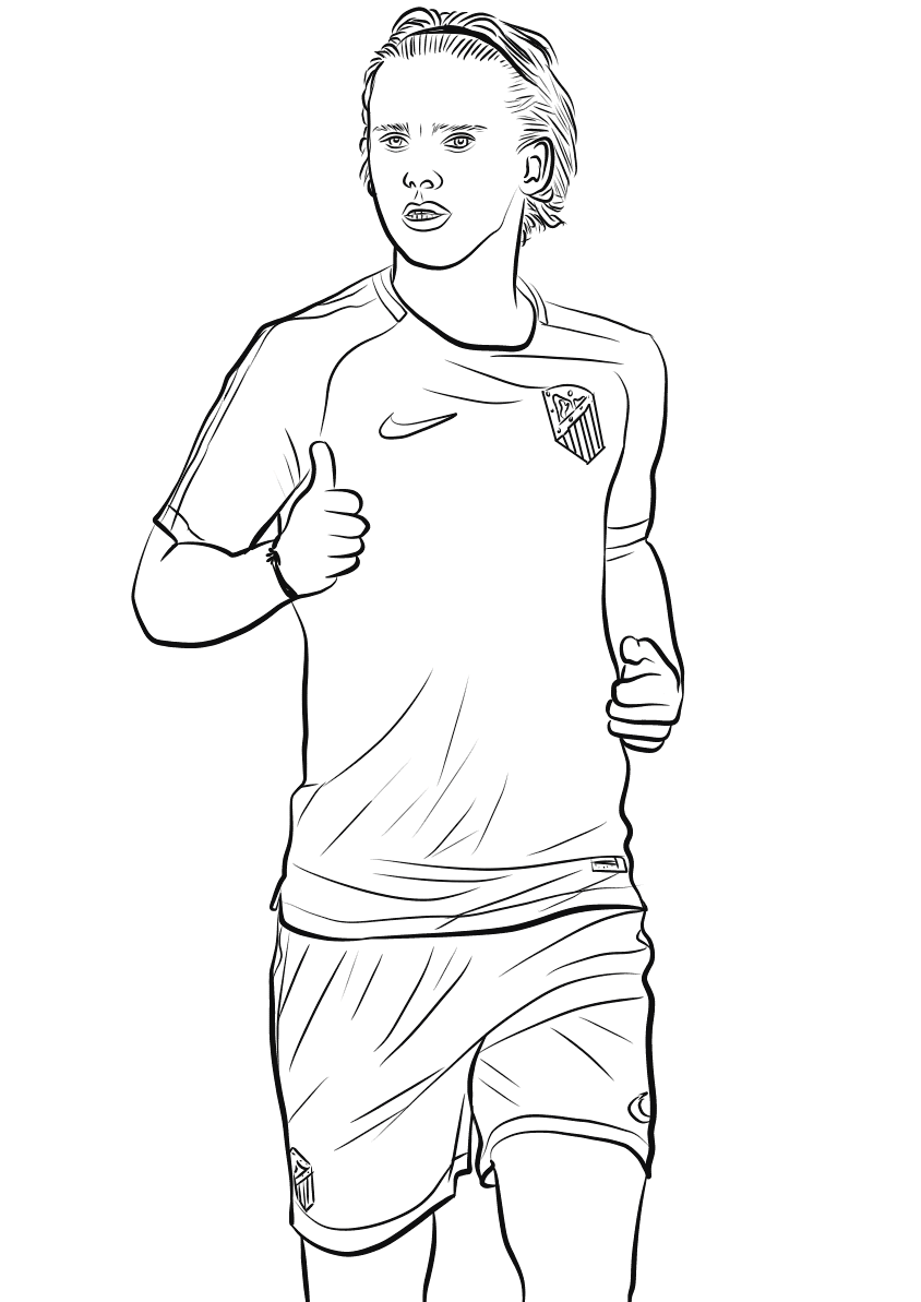 Coloriage Antoine Griezmann en tenue équipe France - Foot à imprimer