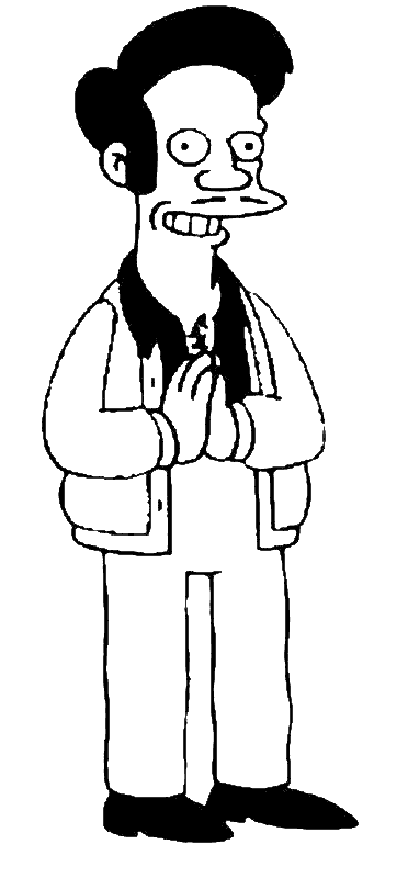 Coloriage Apu Nahasapeemapetilon - Simpson à imprimer