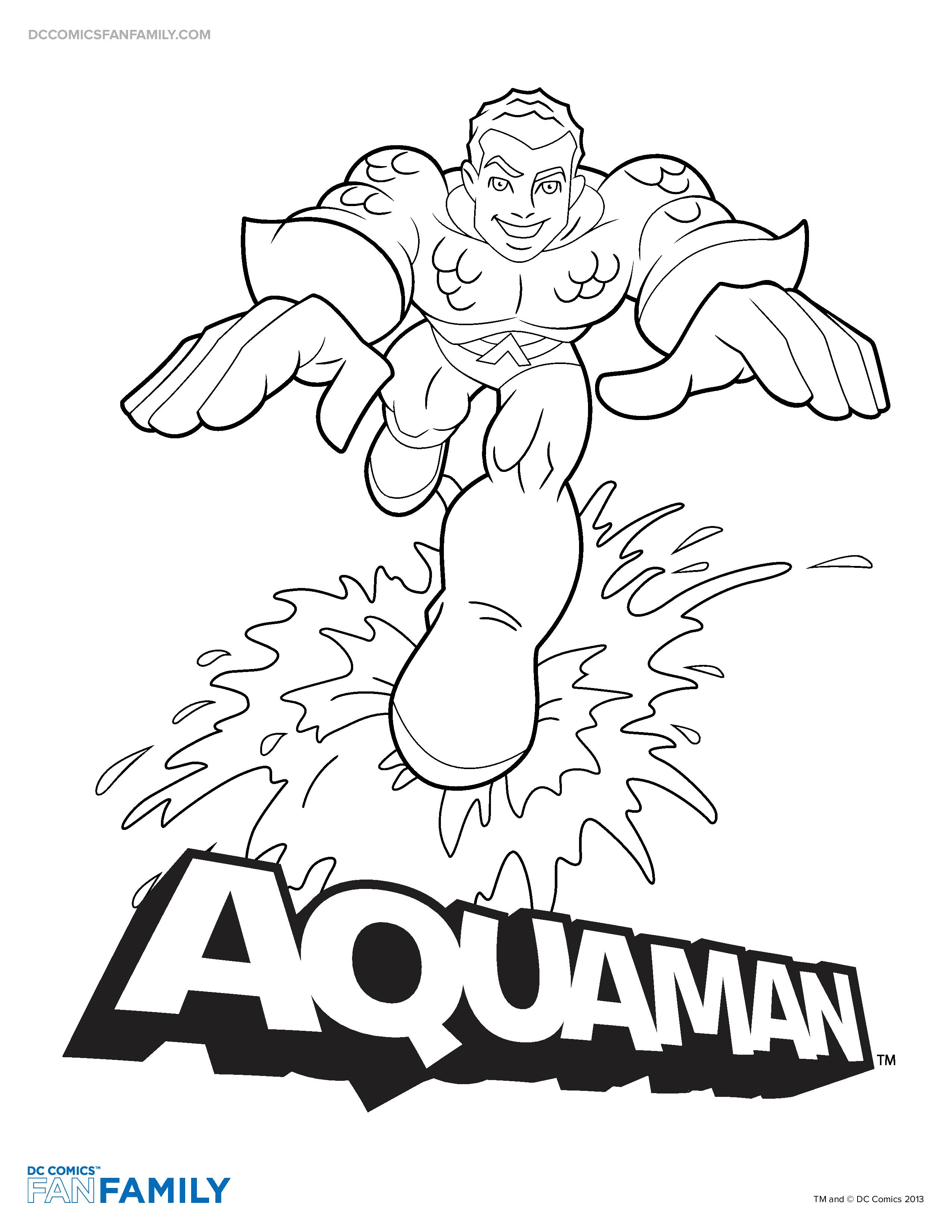 Coloriage Aquaman Hero Dc Comics - Super héros à imprimer
