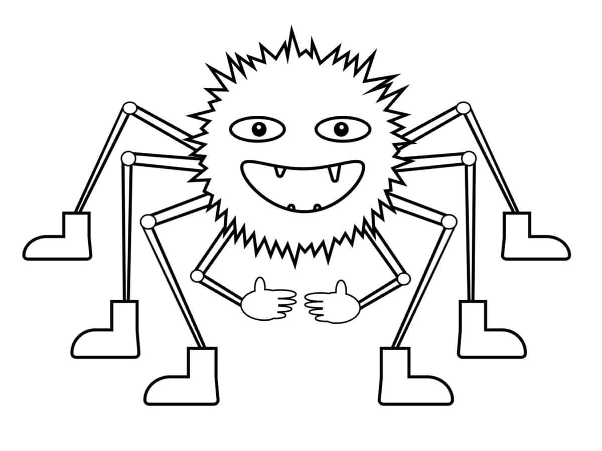 Coloriage Araignée Avec Plusieurs Pattes - Araignée à imprimer