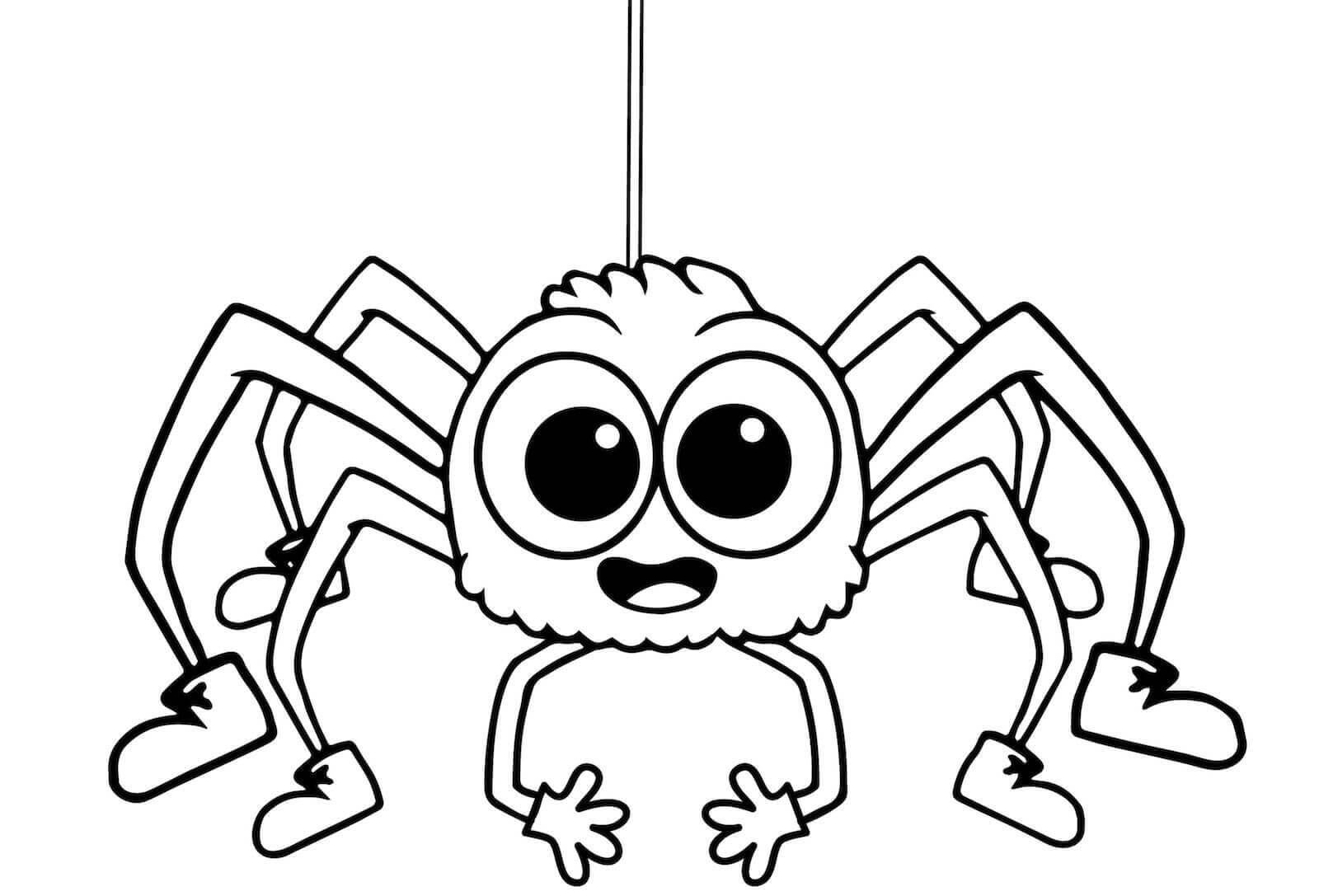 Coloriage Araignée Simple pour Enfants - Araignée à imprimer