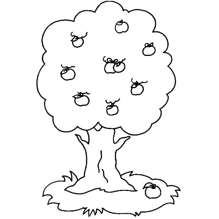 Coloriage Arbre Fruitier - Fruits à imprimer