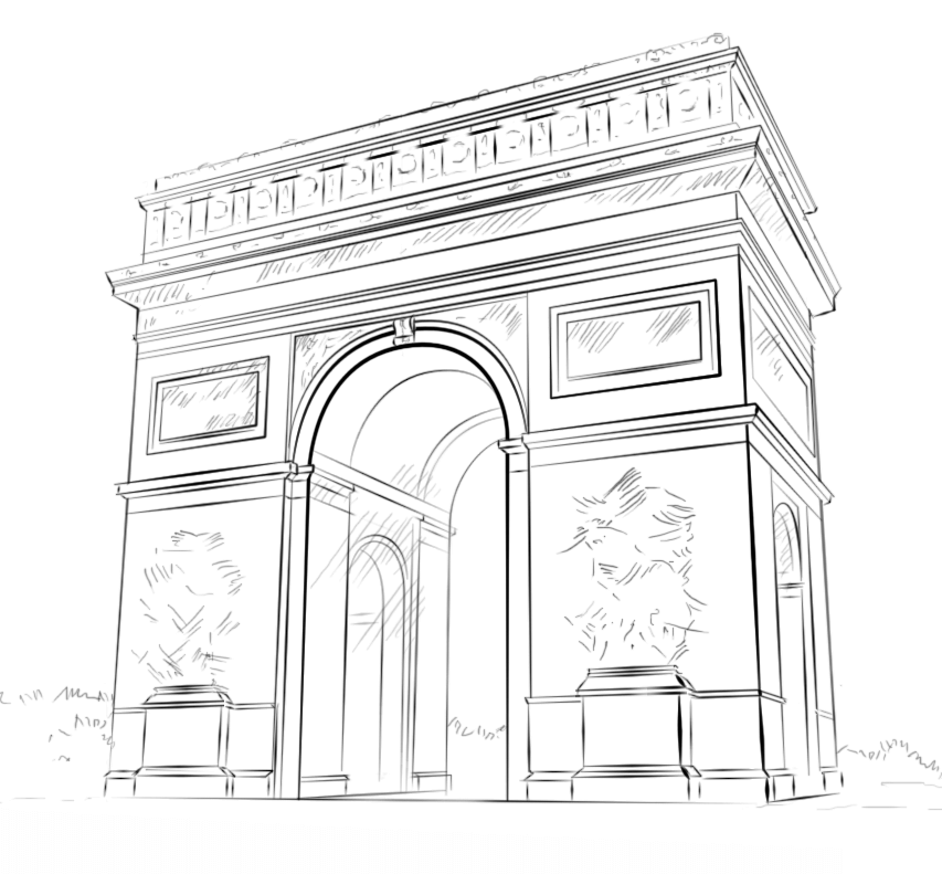 Coloriage Arc De Triomphe France Par Lena London - France à imprimer
