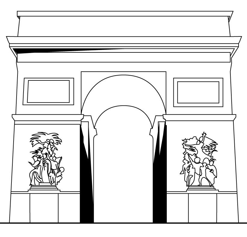 Coloriage Arc De Triomphe France - France à imprimer