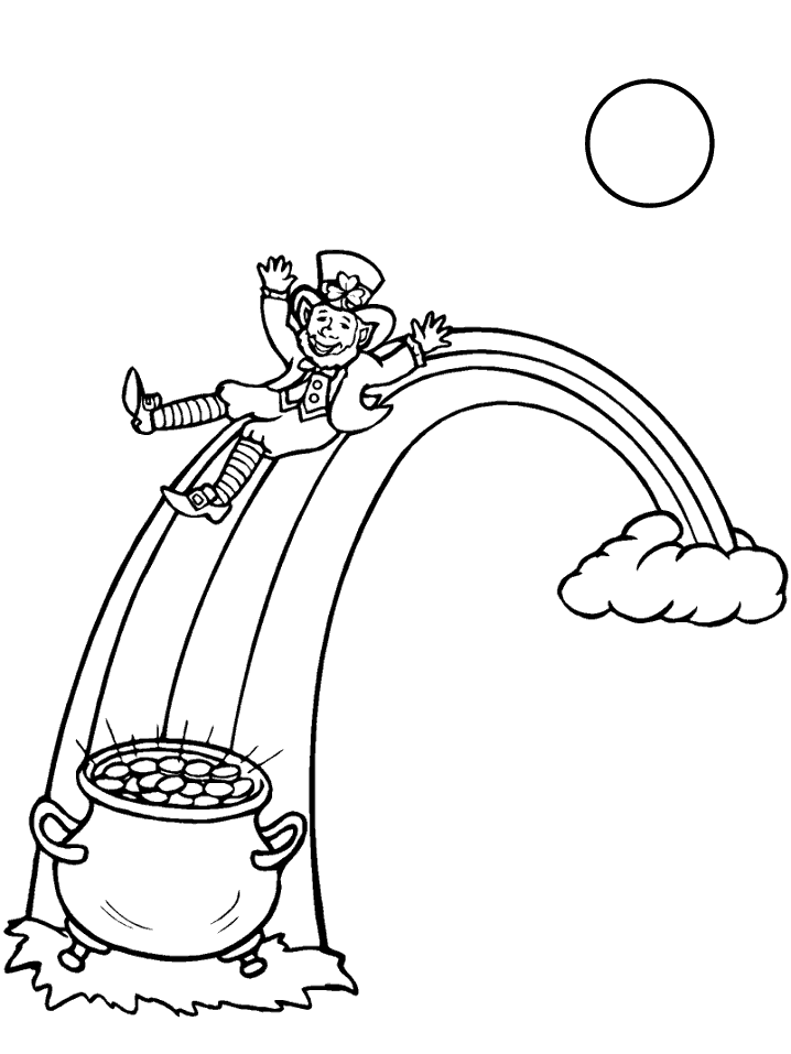 Coloriage Arc En Ciel Couleur Saint Patrick - Saint Patrick à imprimer