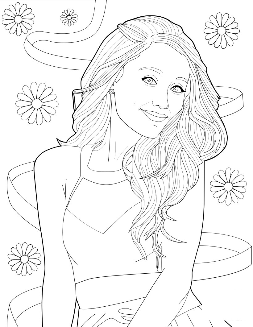 Coloriage Ariana Grande - Célébrité à imprimer