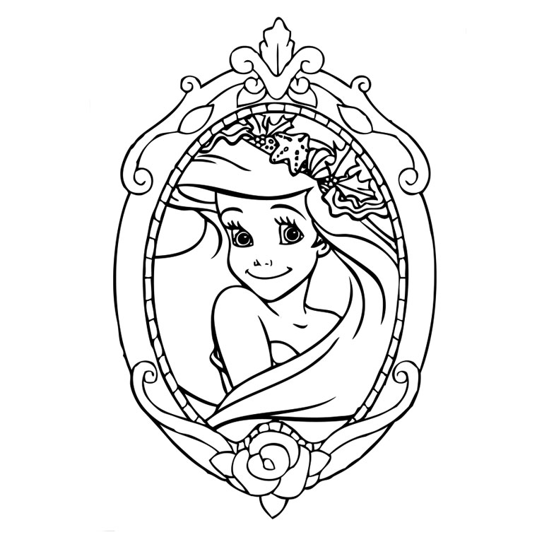 Coloriage Ariel Bébé - Ariel la petite sirène à imprimer