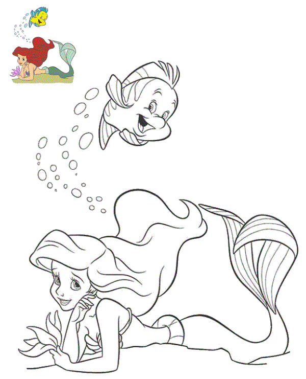 Coloriage Ariel Disney Dans Le Royaume Atlantica - Ariel la petite sirène à imprimer