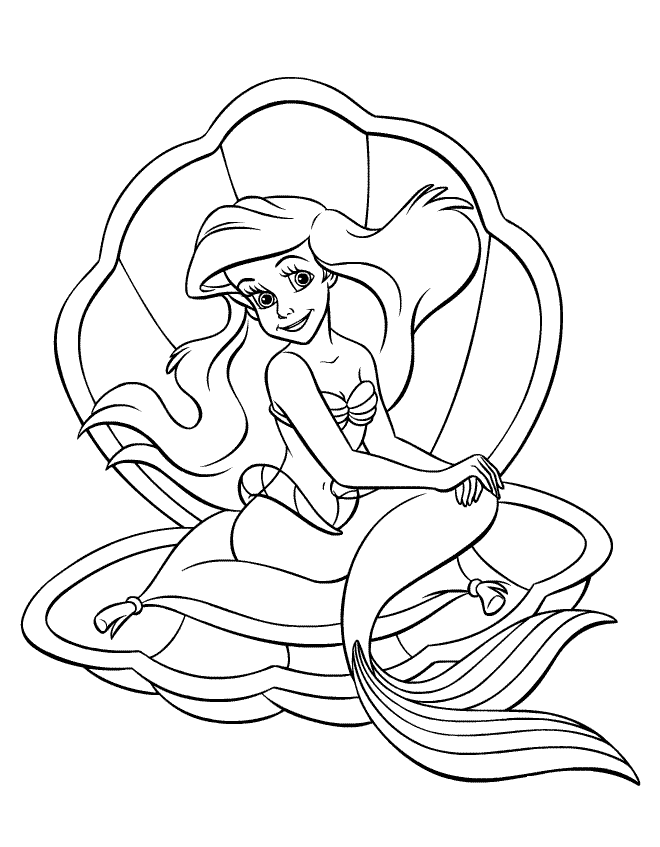 Coloriage Ariel Disney - Ariel la petite sirène à imprimer