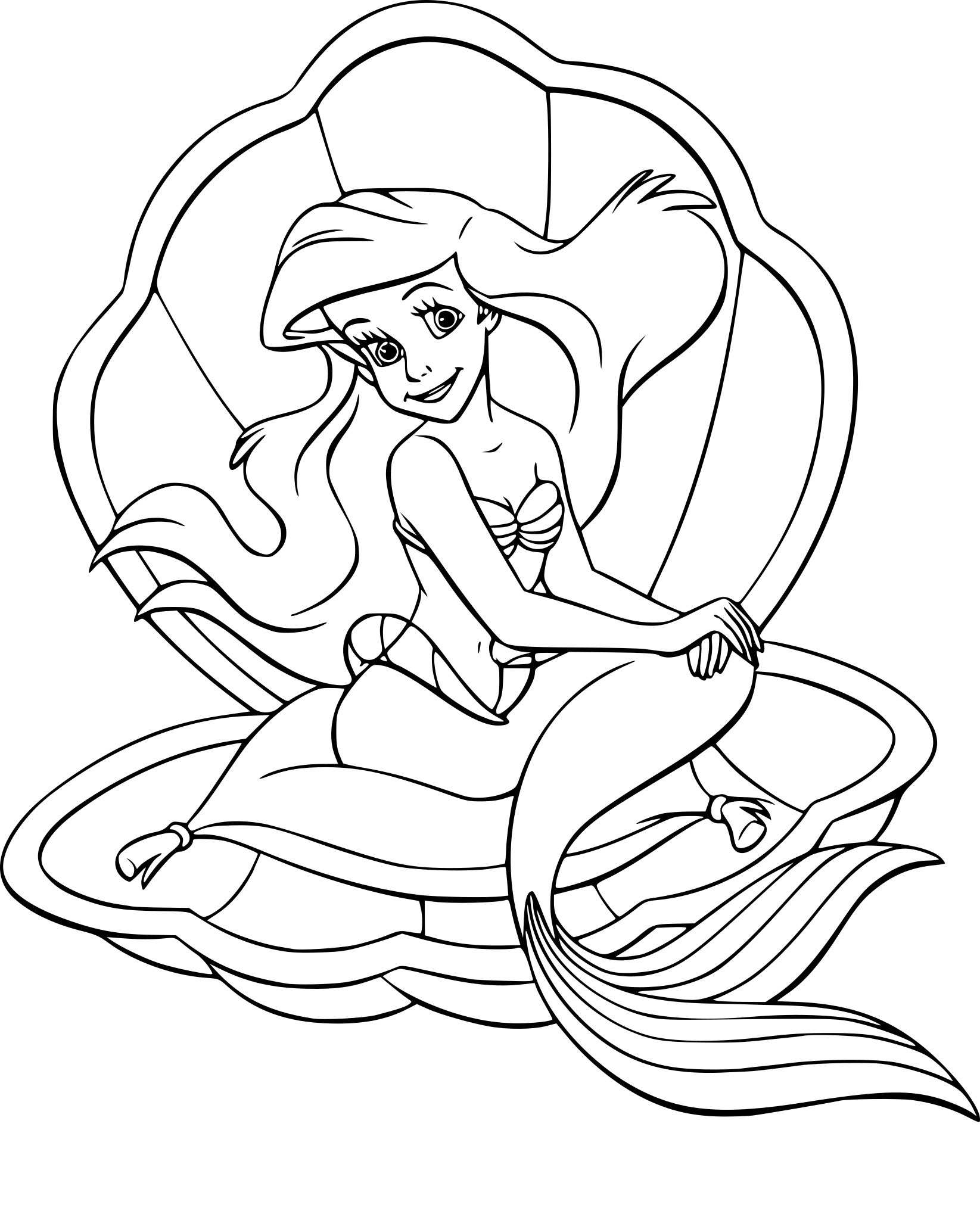 Coloriage Ariel La Petite Sirène Fille - Fille à imprimer