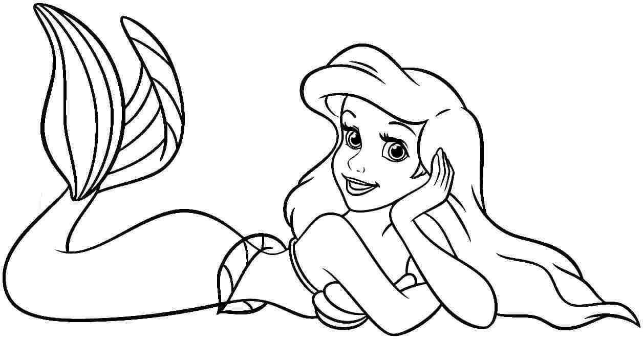 Coloriage Ariel Petite Fille De La Reine Athena - Ariel la petite sirène à imprimer