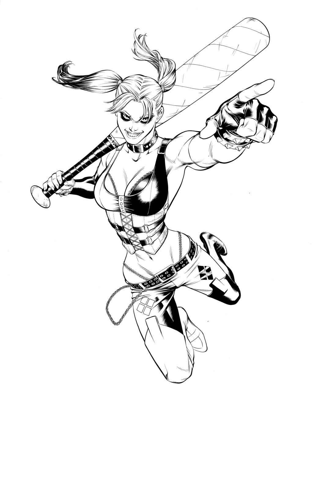 Coloriage Arkham Harley By Underdogmike - Harley quinn à imprimer