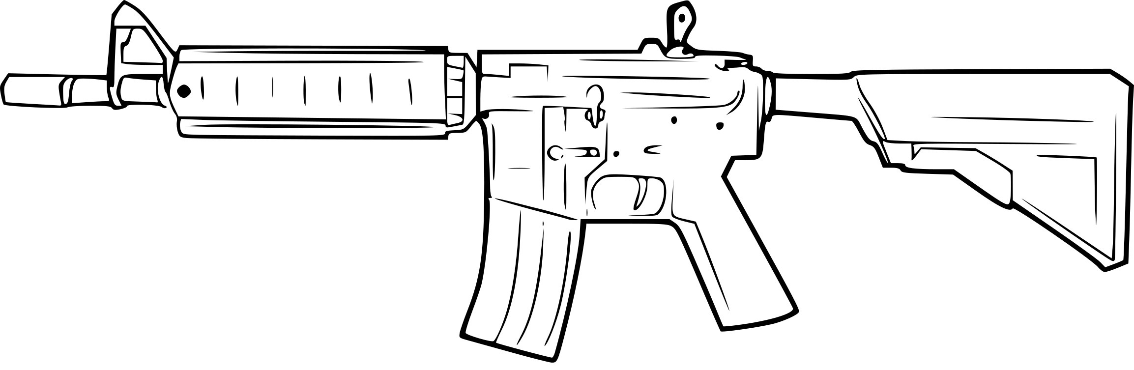 Coloriage Arme Counter Strike - Militaire à imprimer