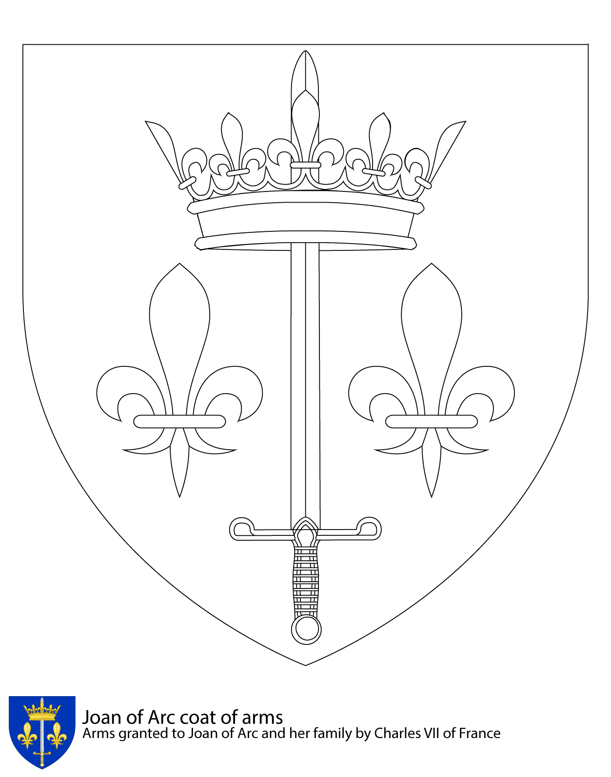 Coloriage Armoiries De Jeanne Darc - France à imprimer