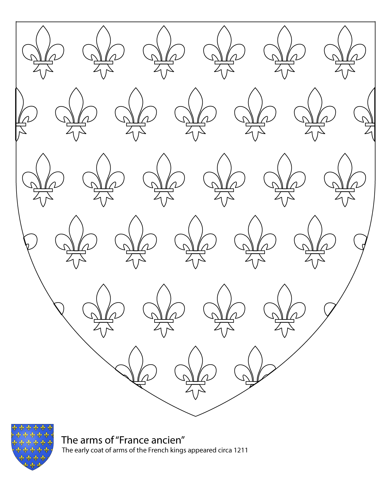 Coloriage Armoiries Des Rois De France - France à imprimer