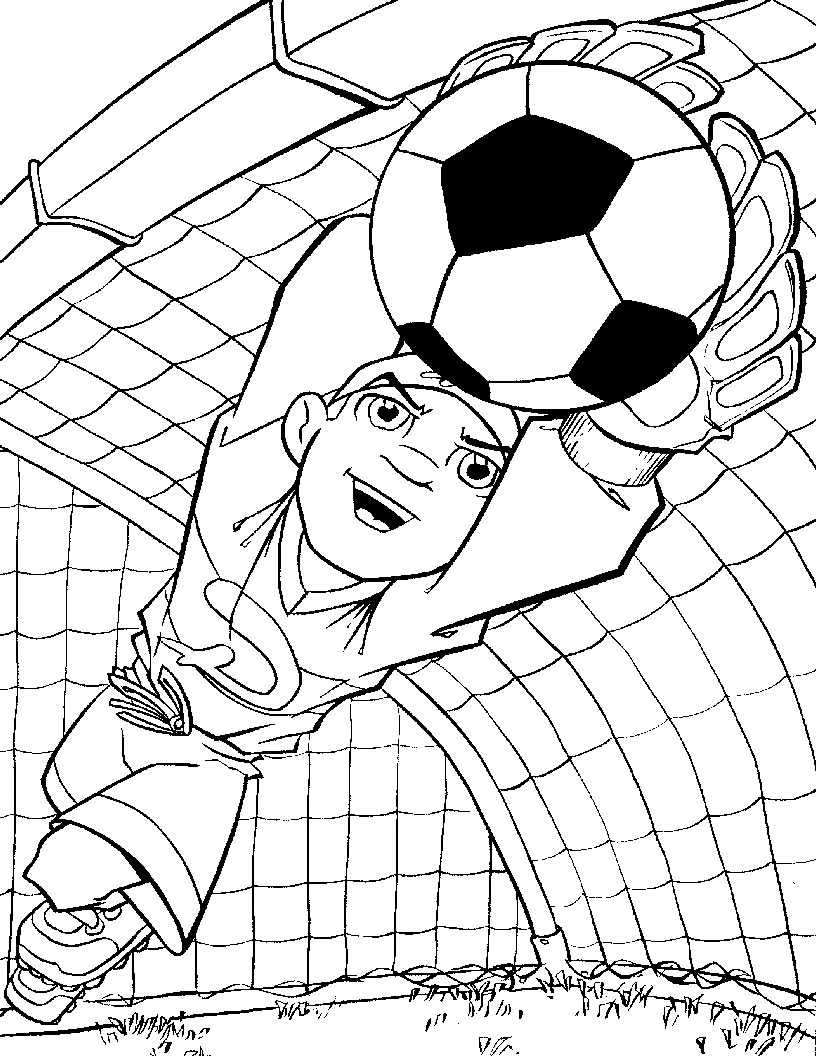 Coloriage Arret Du Gardien - Football à imprimer