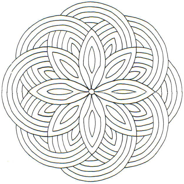 Coloriage Mandala géométrique pour détente et relaxation - Art therapie à imprimer