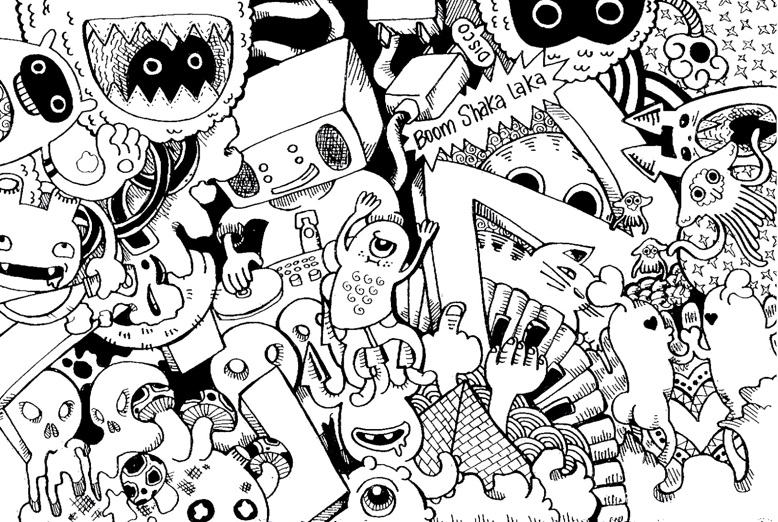 Coloriage Motifs géométriques harmonieux et symétriques - Art therapie à imprimer