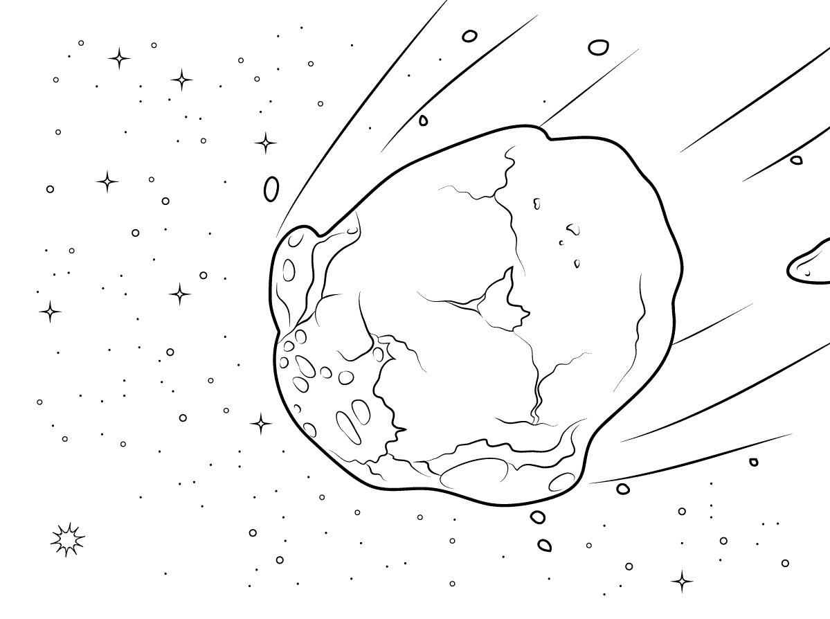 Coloriage Asteroid - Planète à imprimer