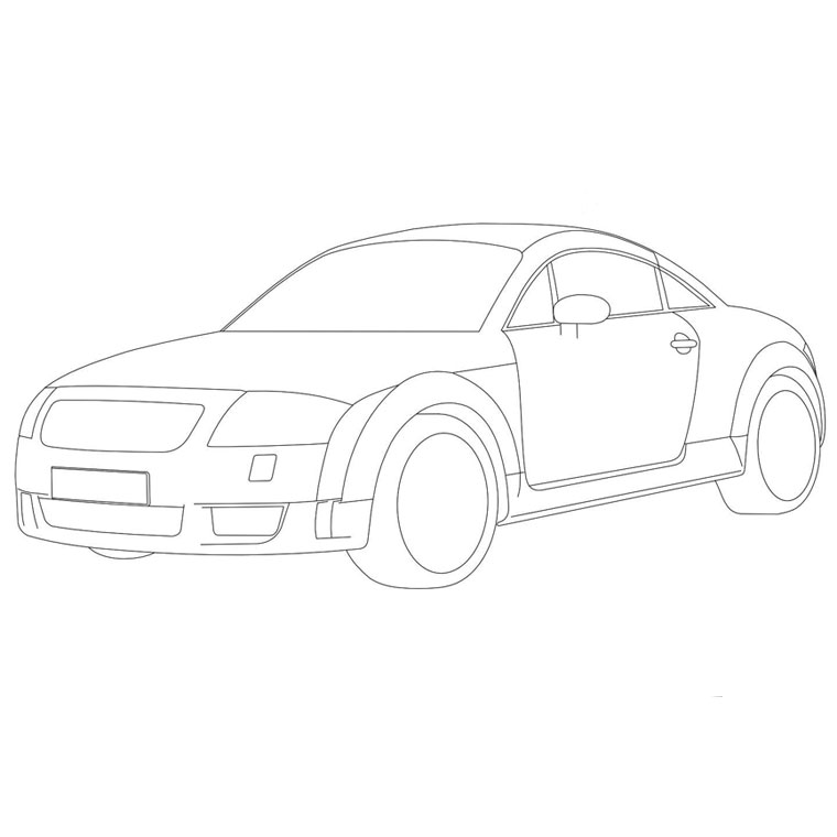 Coloriage Audi A4 - Voiture à imprimer