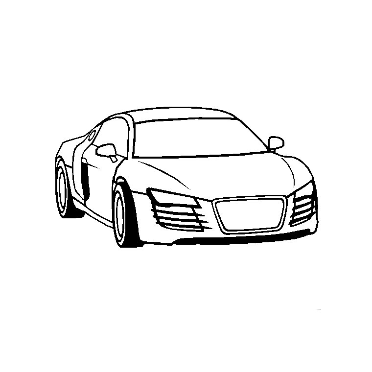 Coloriage Audi R8 - Voiture à imprimer