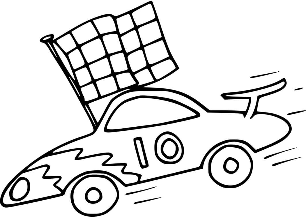 Coloriage Monopplace de Formule 1 en accélération - Voiture de course à imprimer