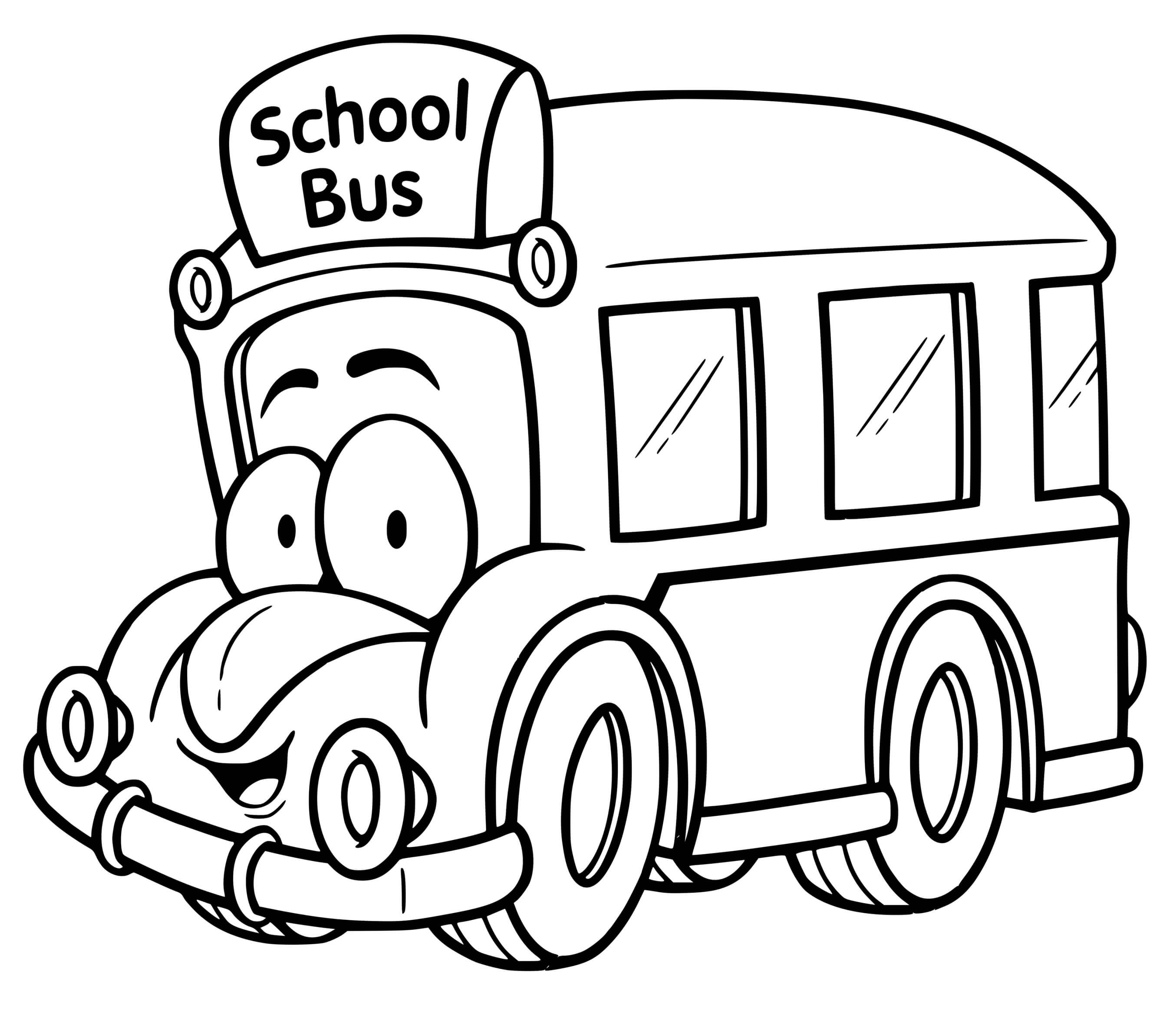 Coloriage Autobus Scolaire Maternelle Enfants - Rentrée scolaire à imprimer