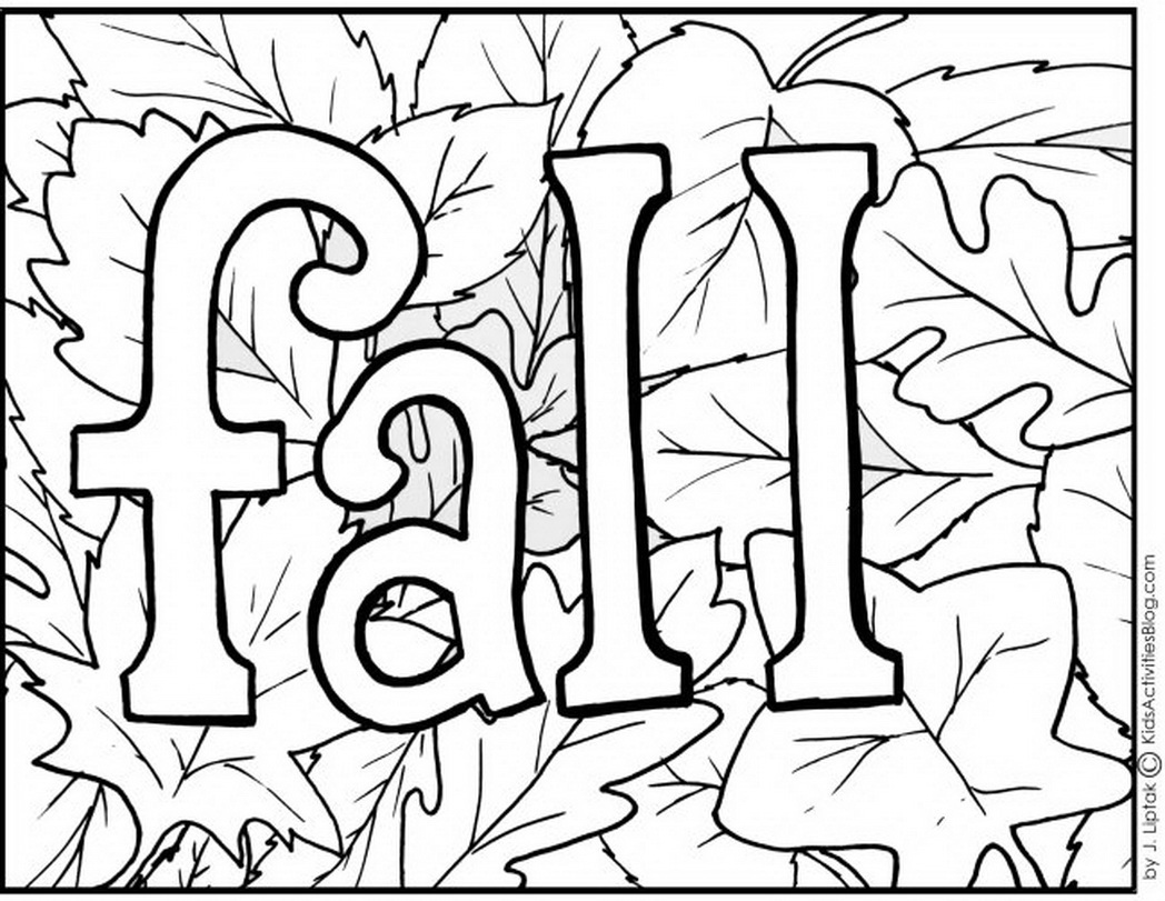 Coloriage Automne Autum Text - Automne à imprimer