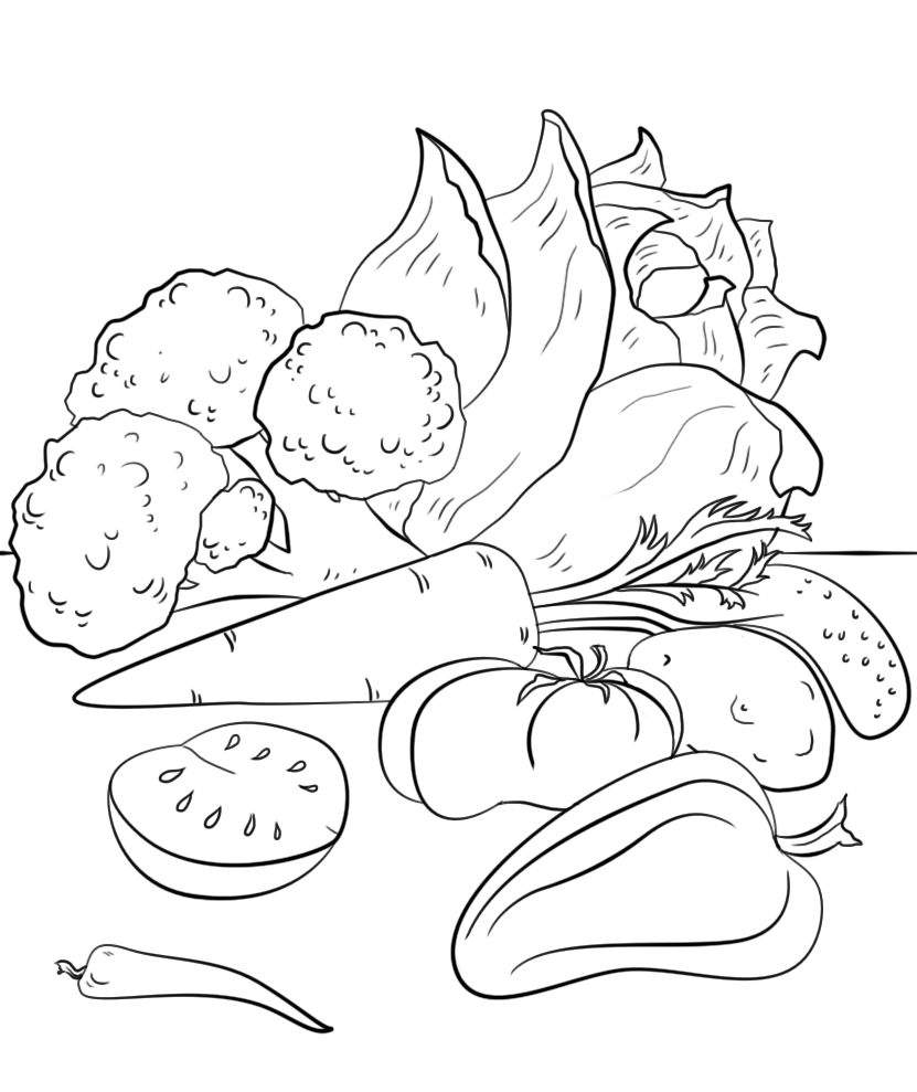 Coloriage Automne Vegetables - Automne à imprimer