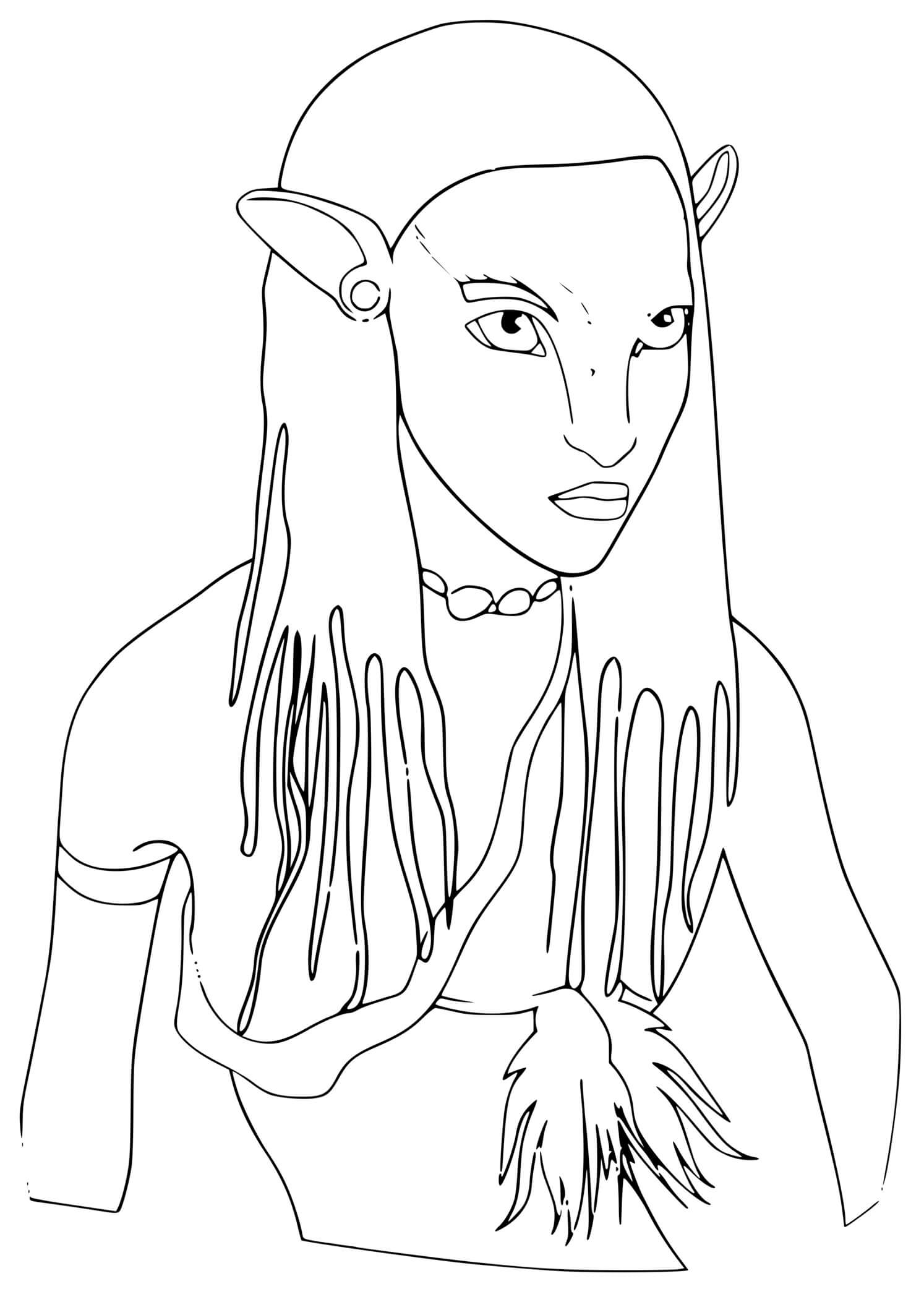 Coloriage Avatar 2 Neytiri Guerriere - Avatar à imprimer