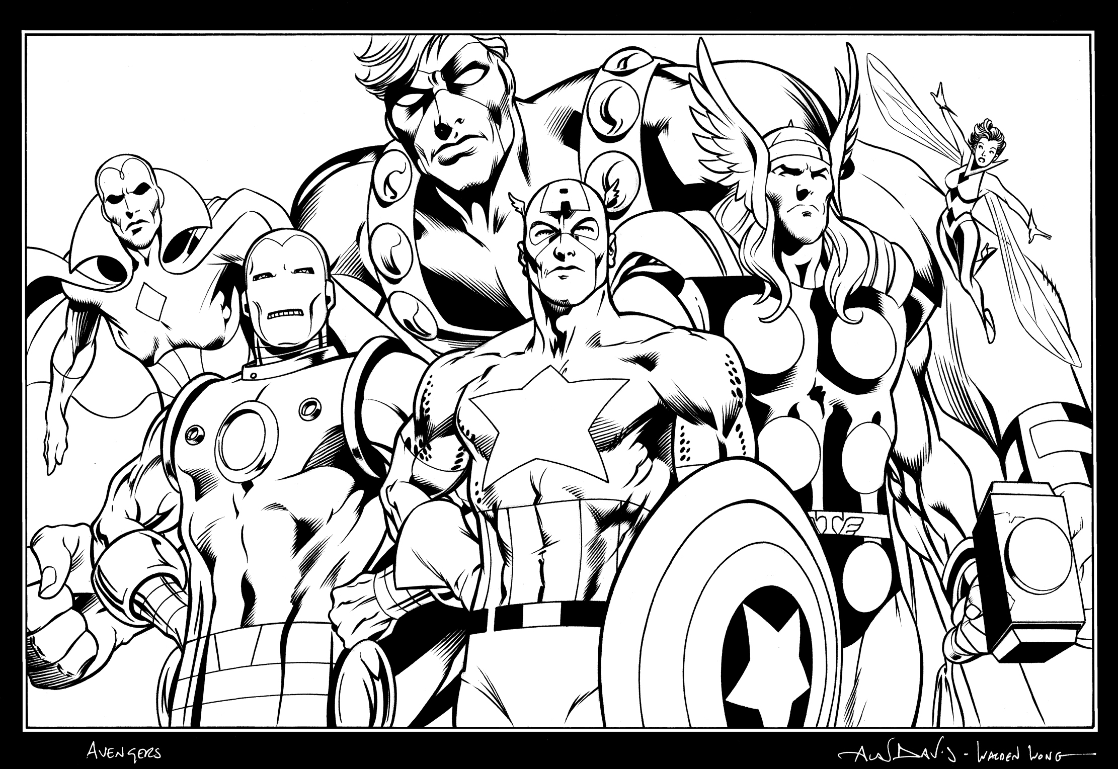 Coloriage Hulk et Hawkeye au combat épique - Avengers à imprimer
