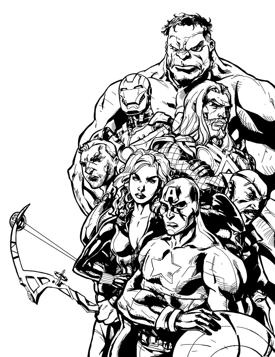 Coloriage Avengers Adulte Difficile - Avengers à imprimer