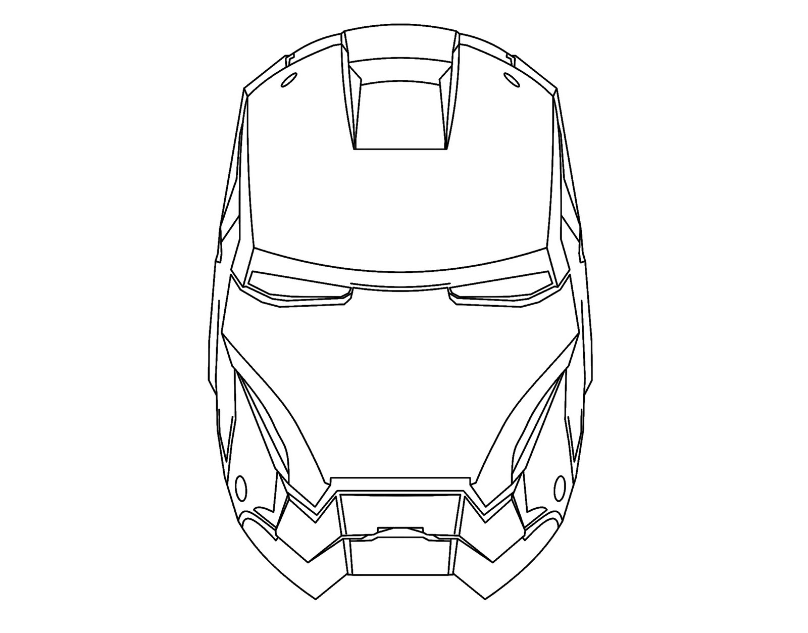 Coloriage Avengers Casque Tête Robot - Avengers à imprimer
