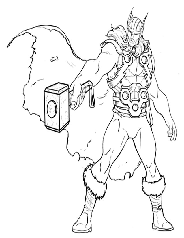Coloriage Avengers Thor - Garçon à imprimer