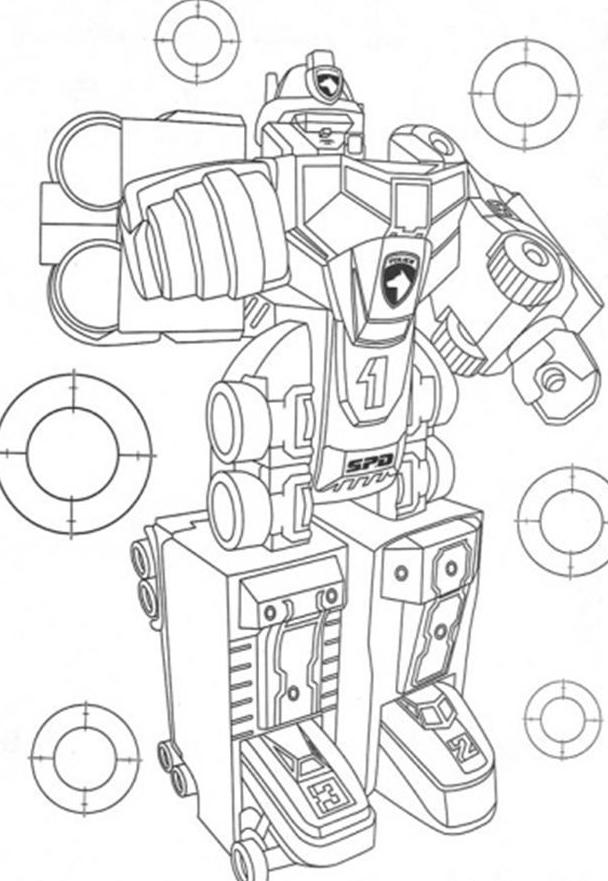 Coloriage Power Ranger Robot Impressionnant - Power rangers à imprimer