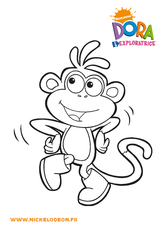 Coloriage Babouche Danse - Dora à imprimer