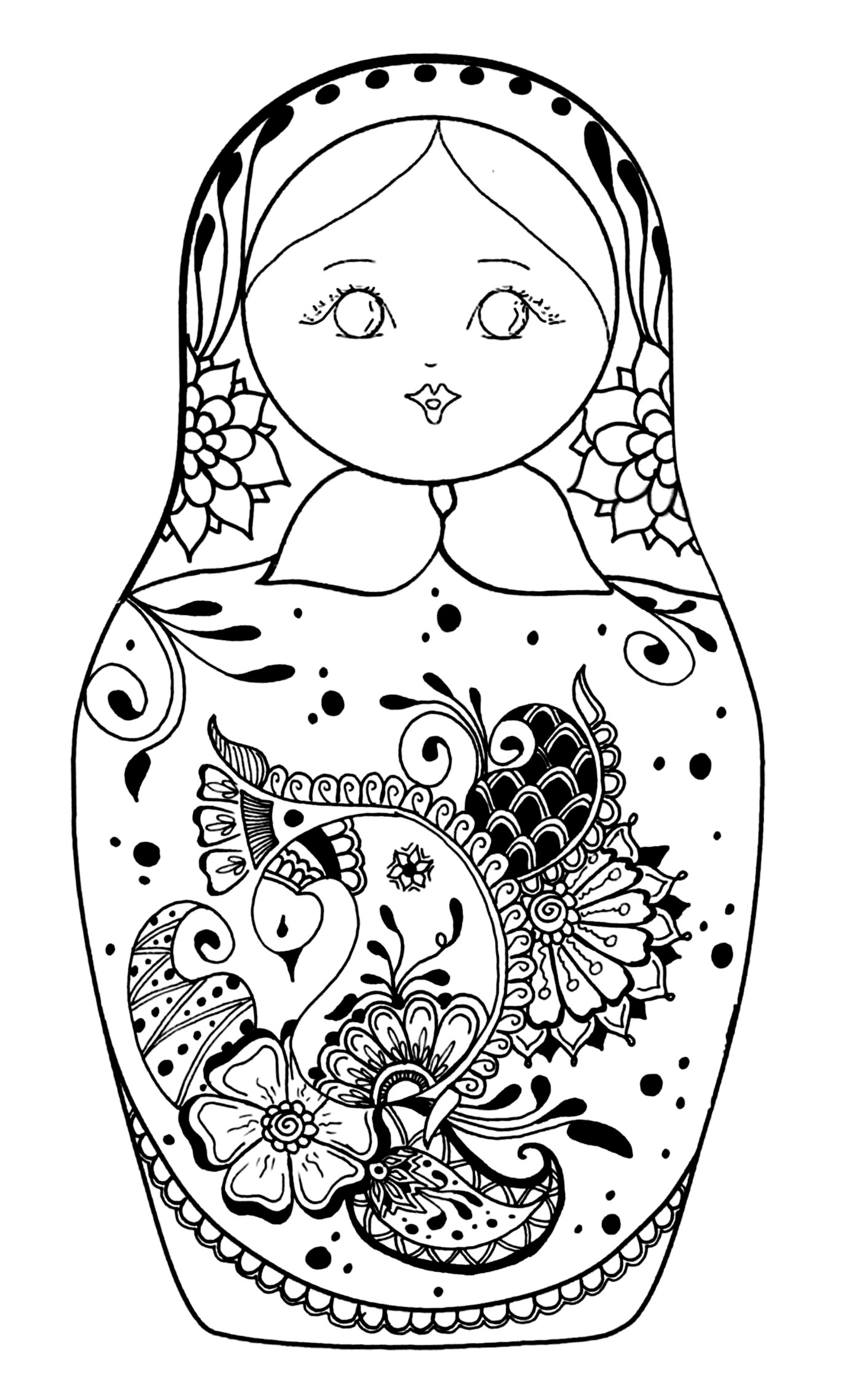 Coloriage Baby Matryoshka Doll Poupée Russe - Poupée russe matriochka à imprimer