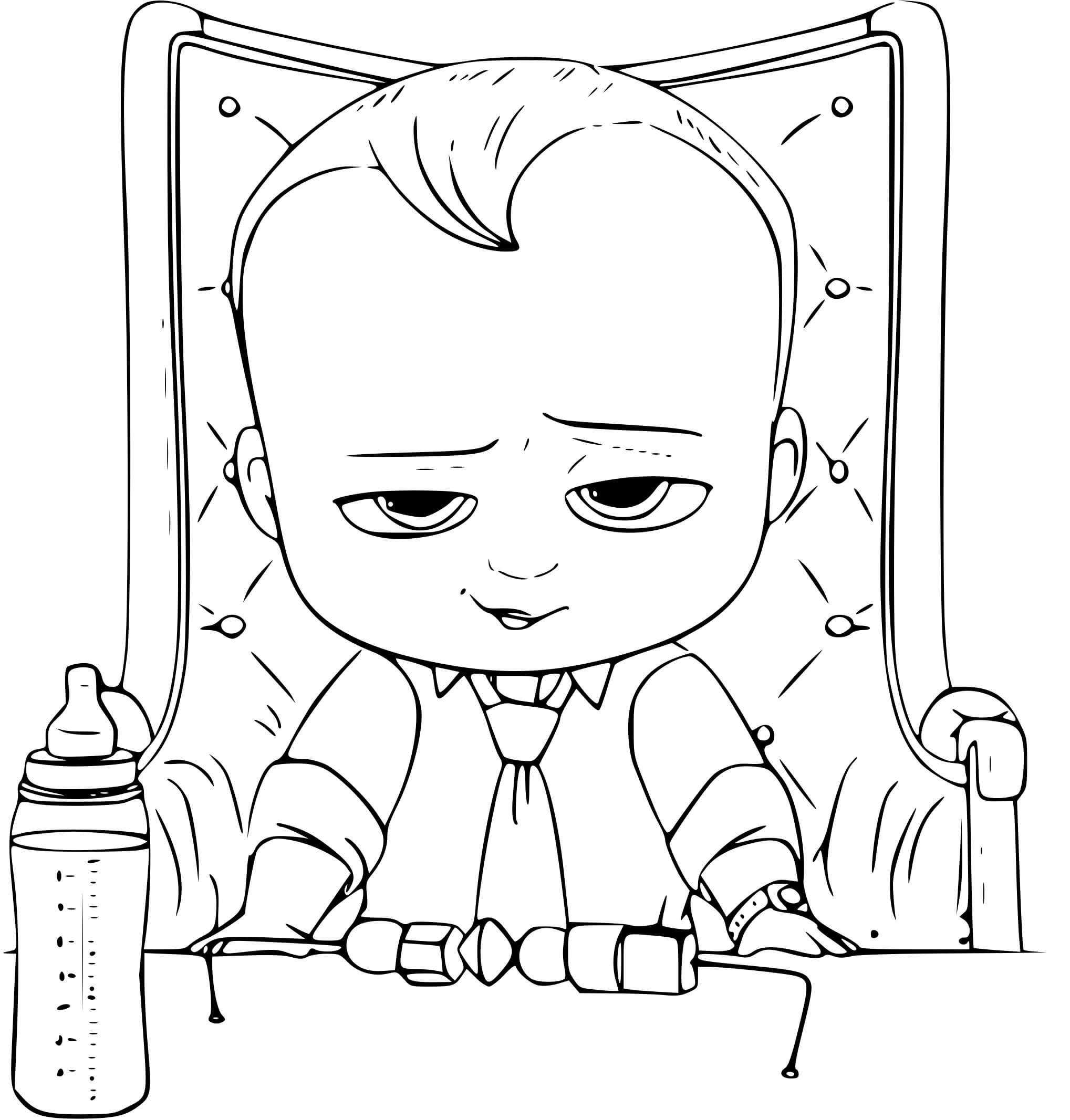 Coloriage Baby Boss Assis Sur Un Sofa De Roi - Baby boss à imprimer
