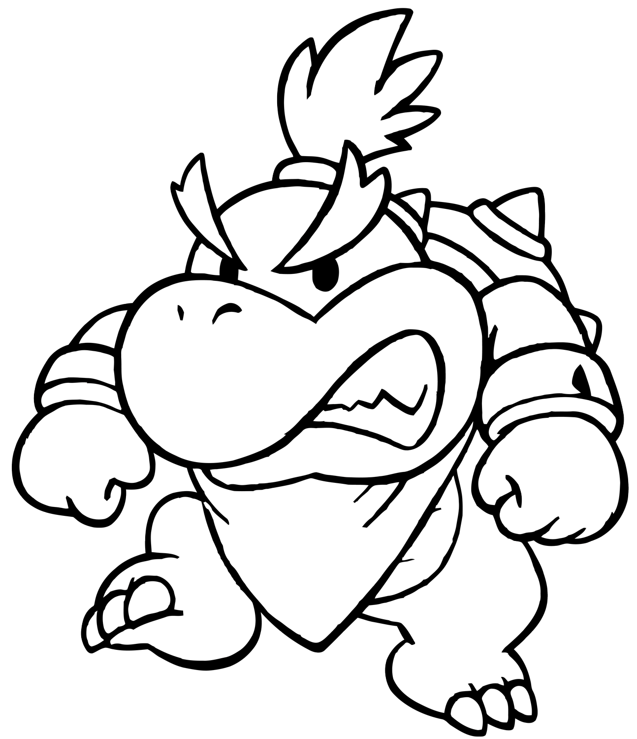Coloriage Baby Bowser Junior - Bowser à imprimer