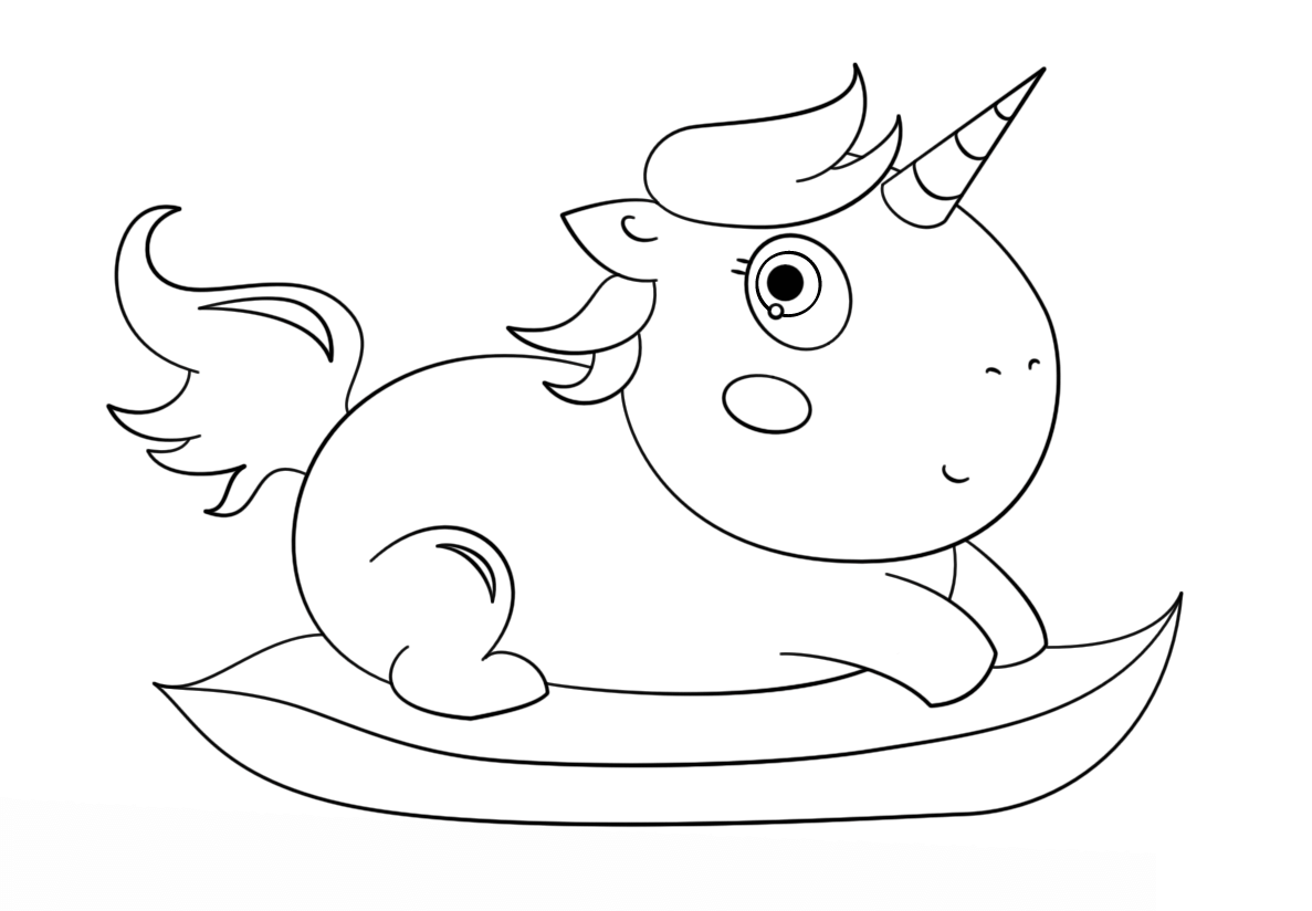 Coloriage Baby Chibi Licorne - Licorne à imprimer