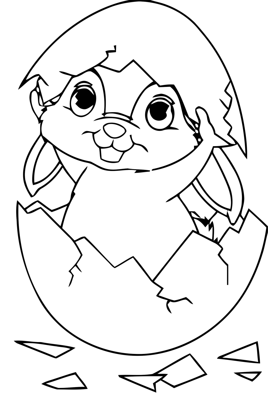 Coloriage Baby Easter Bunny Egg - Lapin à imprimer