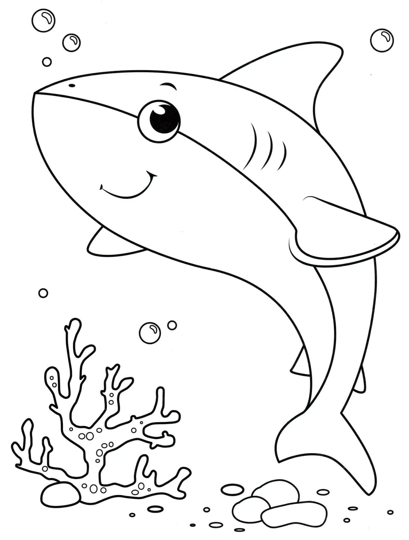 Coloriage Baby Shark Bébé Requin Adorable - Requin à imprimer