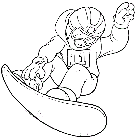 Coloriage Backflip Snowboard Sport Hiver - Ski à imprimer