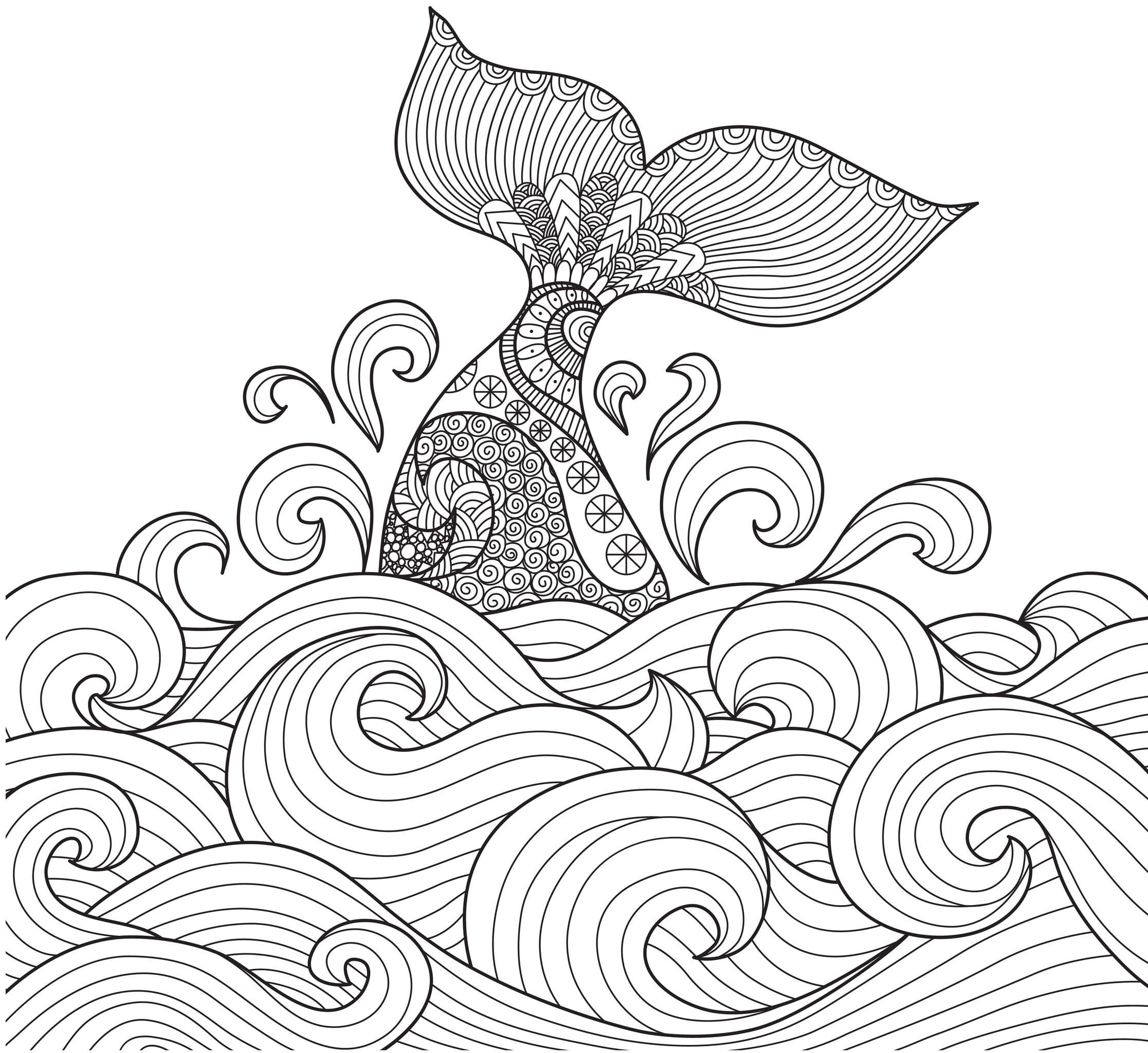 Coloriage Baleine Anti Stress Adulte Par Bimbimkha - Adulte à imprimer