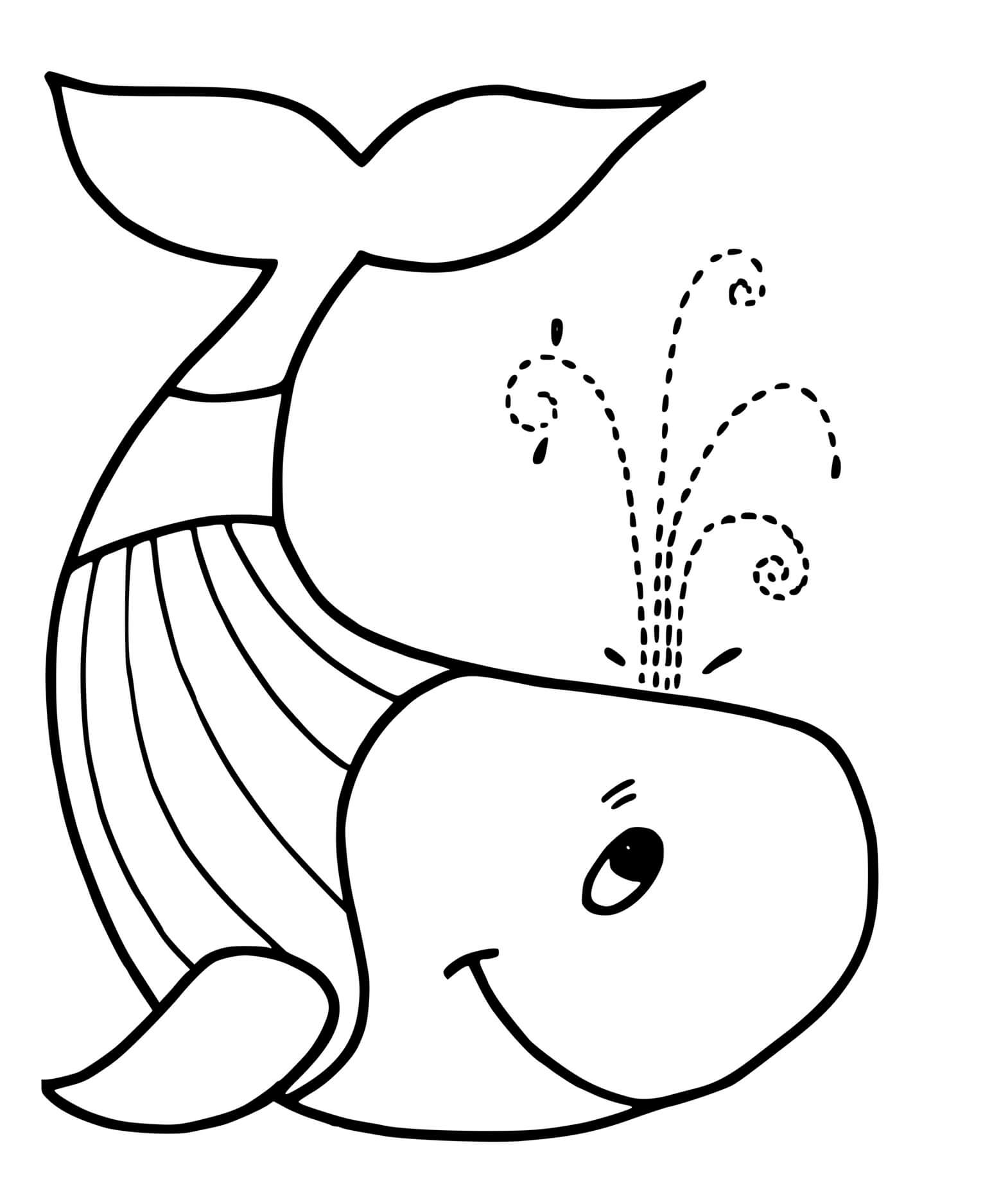 Coloriage Baleine Facile Cp - Baleine à imprimer