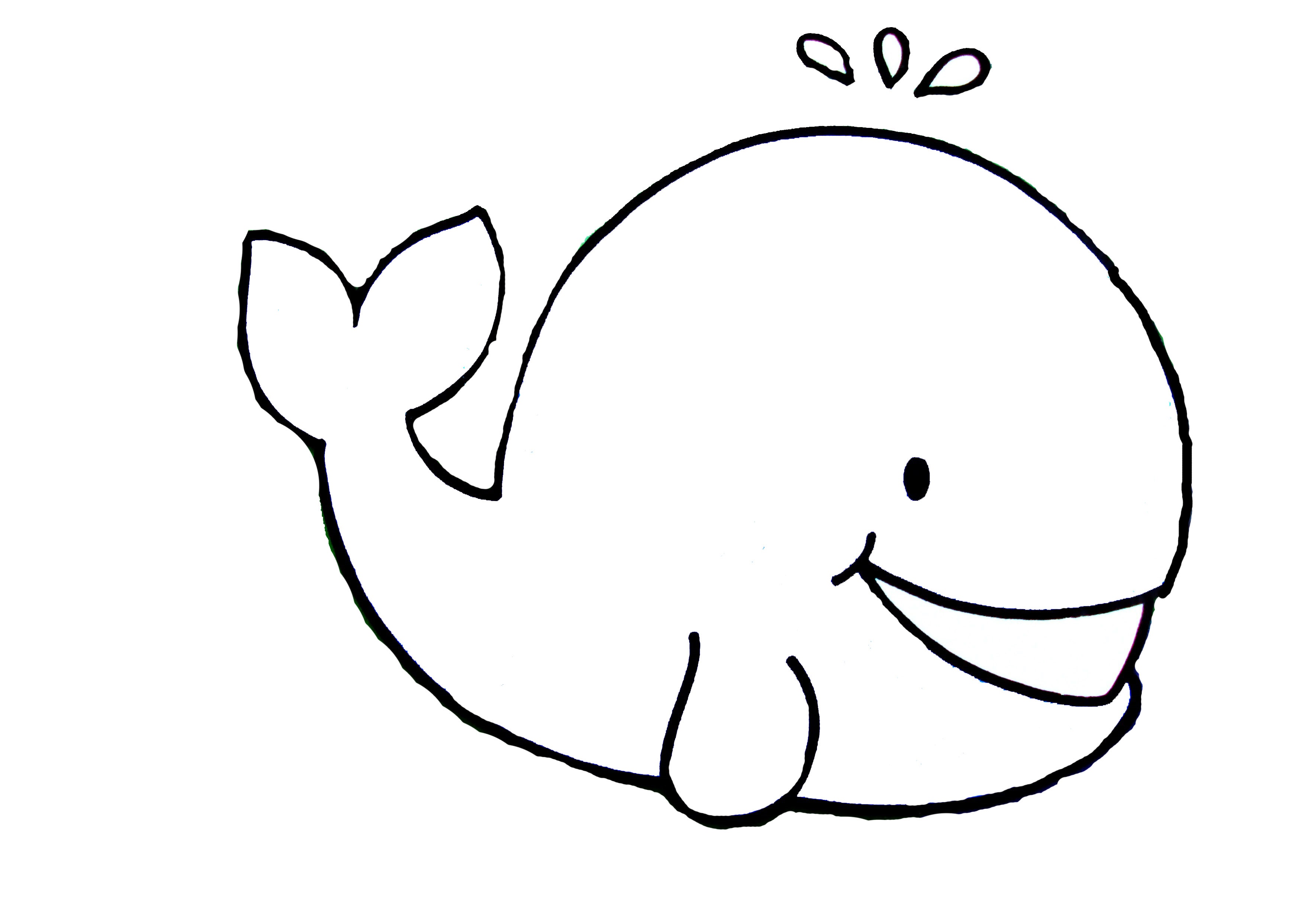 Coloriage Baleine Facile Enfant Maternelle - Baleine à imprimer