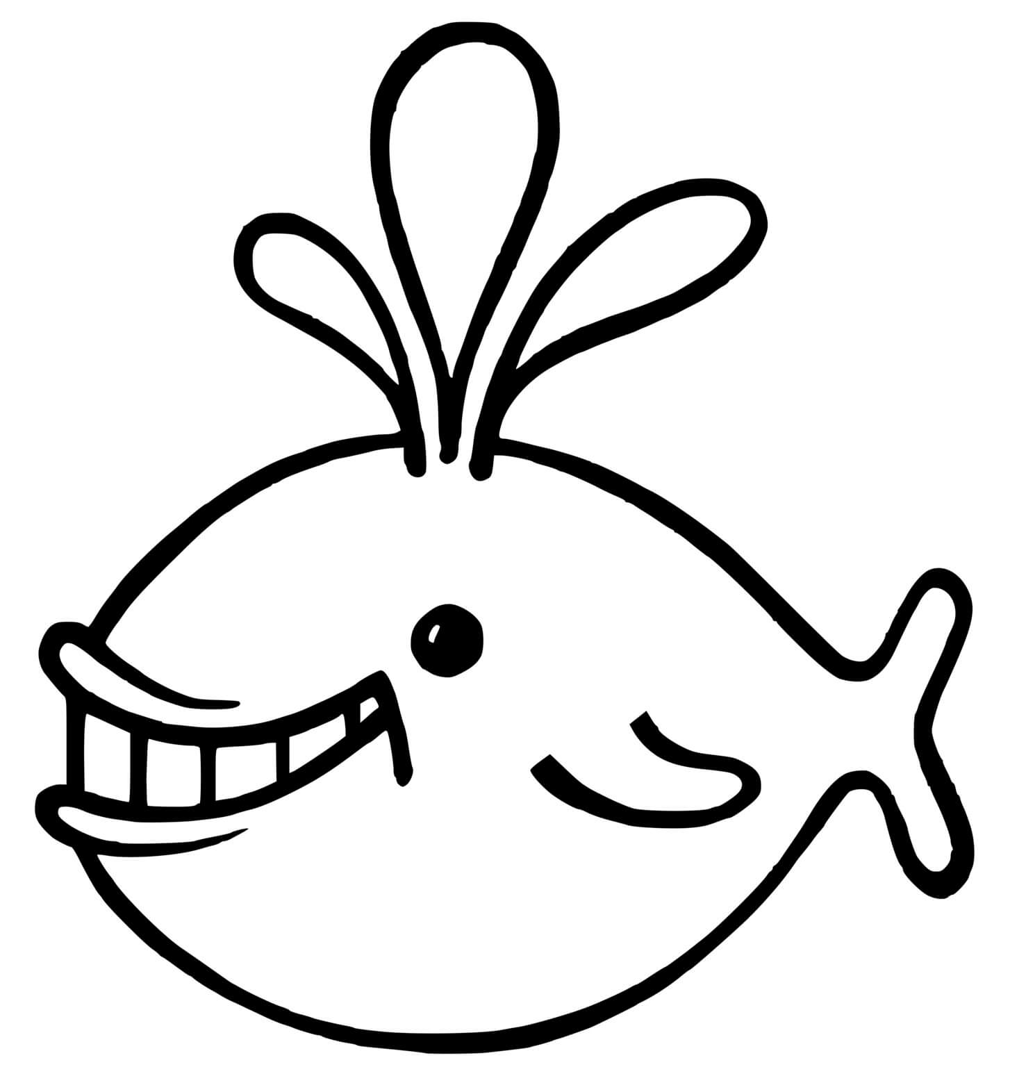Coloriage Baleine Facile Mammifère Marin De Grande Taille - Baleine à imprimer