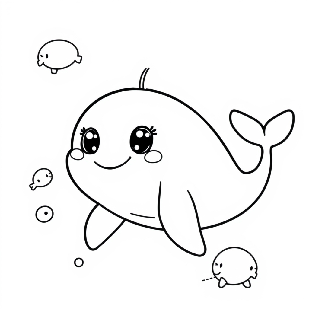 Coloriage Baleine Maternelle Theme Ocean - Baleine à imprimer